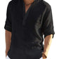 Cotton Linen Style Henley Shirt (US Only)