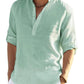 Cotton Linen Style Henley Shirt (US Only)