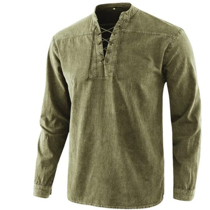 Coofandy V Neck Long Sleeves Shirt