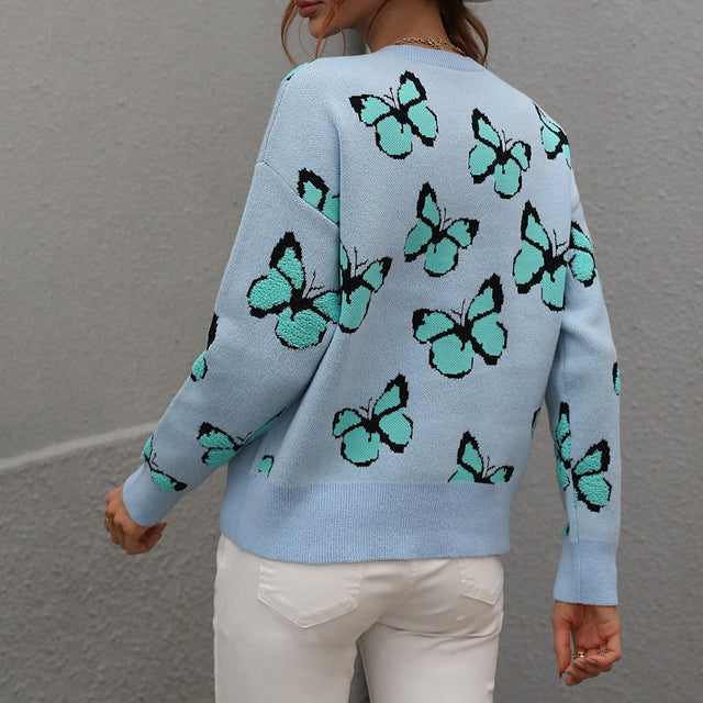 Butterfly Pattern Casual Sweater