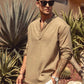 Cotton Linen Style Henley Shirt (US Only)