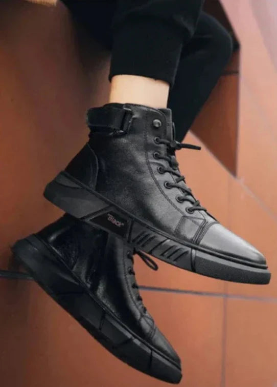 Javon | Black Leather Boots