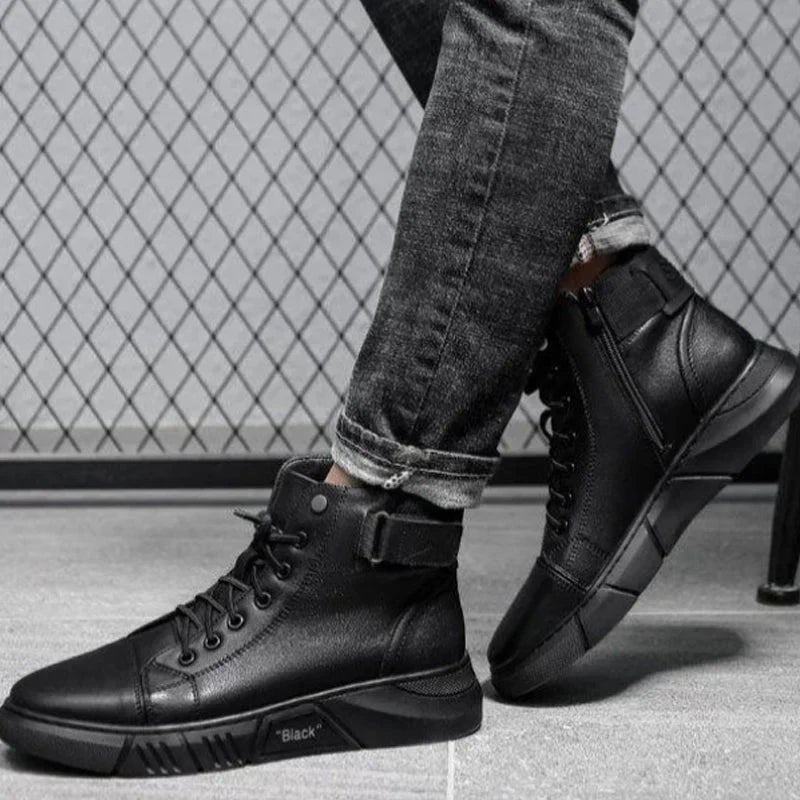 Javon | Black Leather Boots