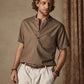 Casual Cotton and Linen Henley Shirt with Pocket