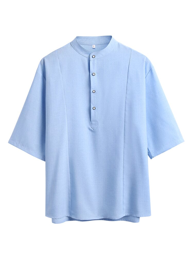 Casual Cotton Linen Mid-sleeve Shirt