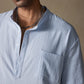 Fashion Cotton Linen Half Button Shirt