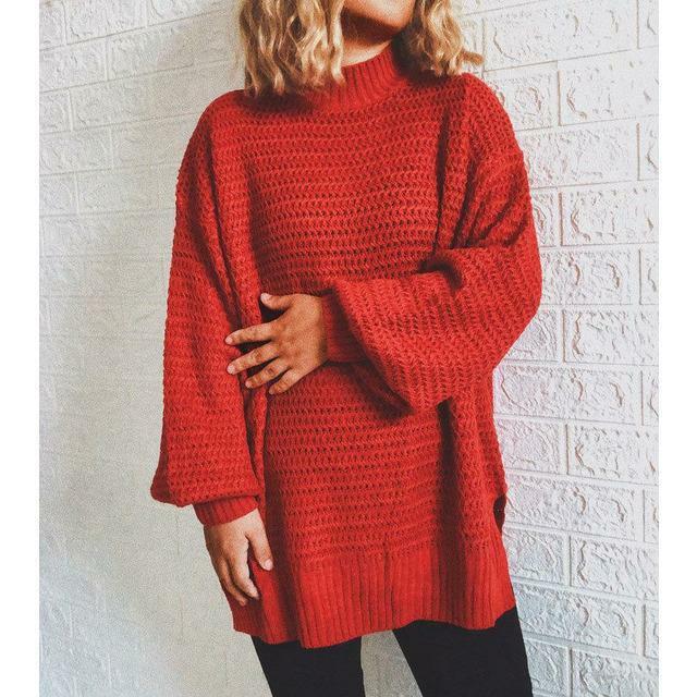 Elegant Solid Knitted Sweater