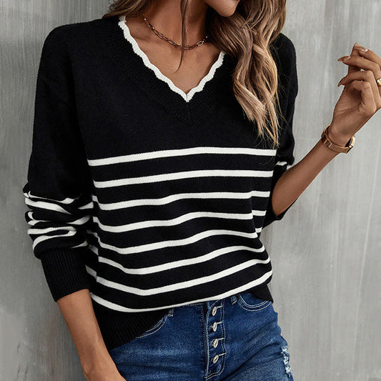 Casual Striped Knitted Sweater