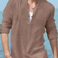 Linen Henry Long-sleeved Beach Shirt