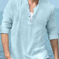 Linen Henry Long-sleeved Beach Shirt