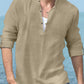 Linen Henry Long-sleeved Beach Shirt