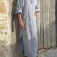 Linen One-Piece Hexagonal Pocket Long Shirt