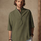 Casual Cotton Linen Mid-sleeve Shirt