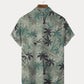 Hawaiian Coconut Tree Graphic Cotton Linen Shirt