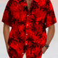 Hawaiian Coconut Tree Graphic Cotton Linen Shirt