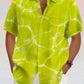 Hawaiian Wavy Texture Cotton Linen Shirt