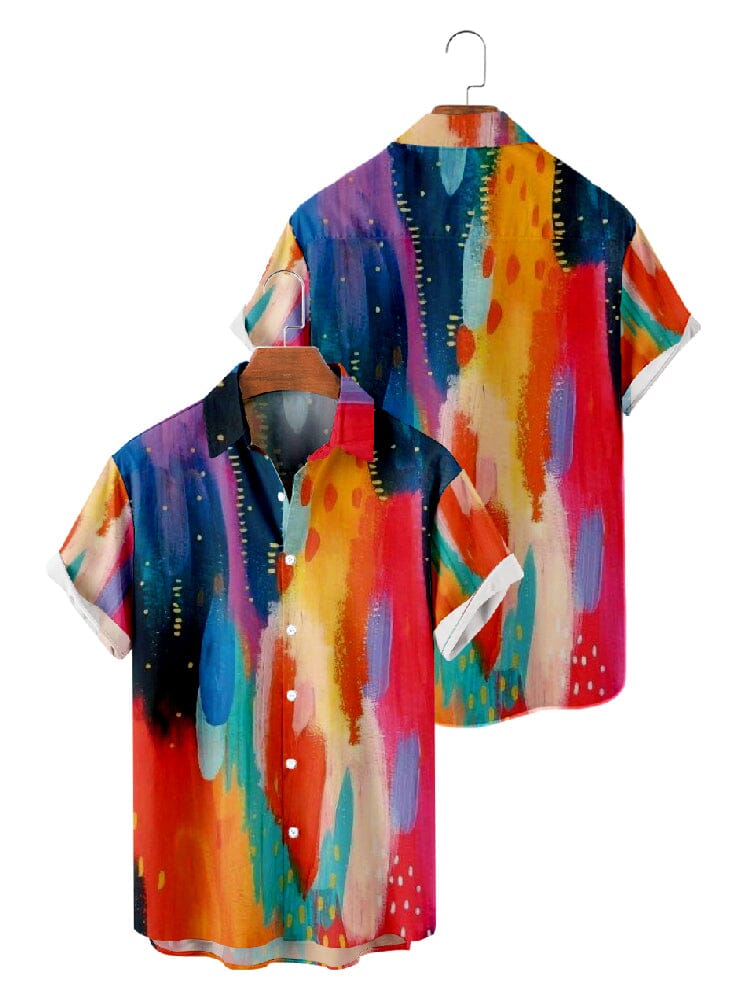 Graffiti Painted Cotton Linen Shirt