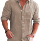 Classic Casual Button Down Cotton Linen Shirt (Us Only)