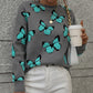 Butterfly Pattern Casual Sweater