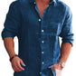 Classic Casual Button Down Cotton Linen Shirt (Us Only)