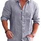 Classic Casual Button Down Cotton Linen Shirt (Us Only)