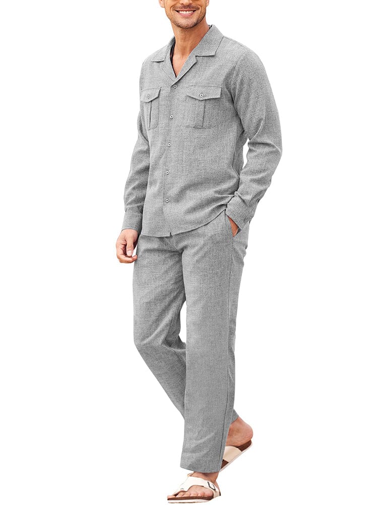 2-Piece Cozy Button Down Cotton Linen Sets (US Only)