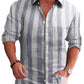 Classic Casual Printed Button Down Cotton Linen Shirt (Us Only)