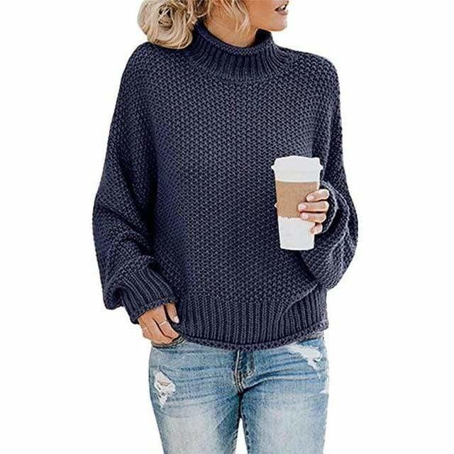 Casual Knitted Solid Pullover